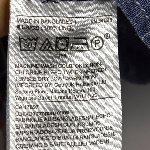 Banana Republic Men Linen Long Sleeve Button Up Shirt Sz M Camden Fit Breathable - Picture 5 of 9